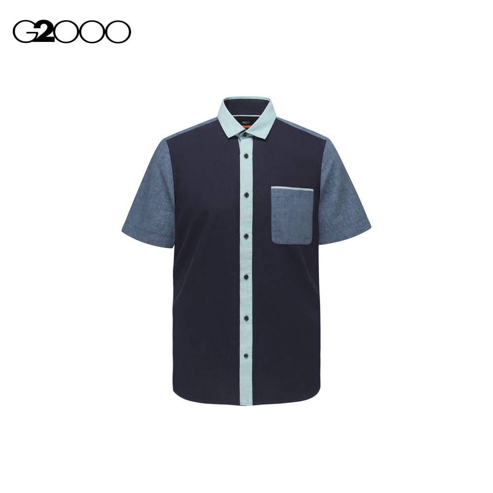 G2000 Men Linen Poly Short Sleeve Shirt